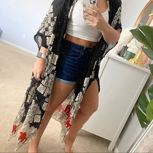 Black and red kimono